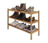 Zapatero Estantería Organizador Zapatos Madera de nogal Apilable 3 niveles