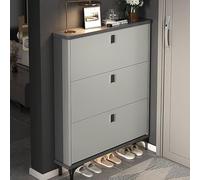 Zapatero estrecho - Almacenamiento oculto independiente con 3 cajones abatibles para entrada, sala de estar y pasillo - Ideal para espacios pequeños - Elegante diseño de madera