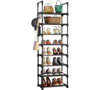 Zapatero Estrecho de 10 Niveles, Organizador Zapatos para 20-25 Pares, Estantería Vertical Metálico, Zapatera Alto Que Ahorra Espacio para Entrada Recibidor, Armario, Dormitorio, Pasillo,Sala de Estar