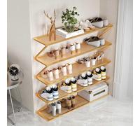 Zapatero estrecho de 5 niveles, estantes de almacenamiento independientes que ahorran espacio, nizer de malla para entrada, sala de estar, pasillo (dorado, 60 cm)