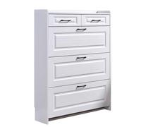 Zapatero estrecho de madera con 5 cajones, zapatero que ahorra espacio para entrada, pasillo, sala de estar, dormitorio