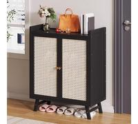Zapatero, gabinete de almacenamiento de zapatos de 5/7 niveles, zapatero independiente, organizador de zapateros con 2 puertas, divisor ajustable y extraíble, for puerta de entrada y pasillo(Black,5 l