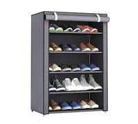 Zapatero, Gabinete Organizador de Almacenamiento de Zapatos con Cubierta de Tela a Prueba de Polvo, Zapatero Grande Organizador de Almacenamiento de Zapatos Gabinete(6 rejillas de 5 niveles gris)
