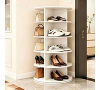 Zapatero Giratorio con 7 Niveles, Organizador de Zapatos Redondo Independiente de 360°, Estrecho y Vertical, para Sombreros y Bolsos, Ahorra Espacio,5th Floor