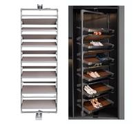 Zapatero giratorio de 360°, gabinete de metal apilable para zapatos, con estantes ajustables, de 4 a 8 niveles con capacidad para 16-32 pares de zapatos, ahorro de espacio, para pasillo, entrada, arma
