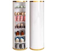 Zapatero giratorio de 360 grados, torre organizadora vertical de zapatos de metal para espacios pequeños, diseño simple y moderno, ideal para almacenamiento en la entrada