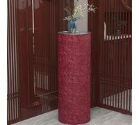 Zapatero giratorio de 360 grados, zapatero vertical redondo de 7 niveles, de metal, para espacios pequeños, entrada, pasillo, solución de almacenamiento compacta y elegante (rojo, 32 x 105 cm)