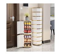 Zapatero giratorio de 360° para ahorrar espacio, torre de metal para entrada y espacios estrechos, elegante diseño octogonal redondo para un almacenamiento eficiente de zapatos en las esquinas