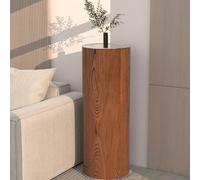 Zapatero giratorio de 360°, zapatero vertical redondo de 7 niveles, soporte de metal independiente para entrada, solución de almacenamiento compacta para espacios pequeños, acabado de madera, 32 x 120