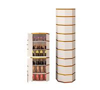 Zapatero giratorio de metal, 3/6/9/12/15 niveles, soporte octogonal de 306° para entrada, sala de estar, pasillo, zapatero, organizador de ahorro de espacio para zapatos.