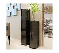 Zapatero giratorio de metal 306° - Armario de esquina giratorio, organizador de almacenamiento redondo vertical para entrada, diseño simple y moderno, 45/86/127/169/210 cm (negro, 43 cm)