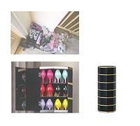 Zapatero giratorio de metal, armario redondo vertical con puertas, torre de almacenamiento que ahorra espacio para zapatos, diseño moderno para entrada, organizador de zapatos oculto (diámetro: 3)