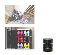 Zapatero giratorio de metal, armario vertical redondo con puertas, solución de almacenamiento simple y moderna para entrada, organizador de zapatos oculto (diámetro: 3)