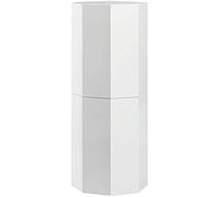 Zapatero giratorio, moderno armario de almacenamiento de zapatos redondo para pasillo de entrada, elegante organizador de zapatos de metal con puerta, blanco, 9 niveles