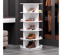 Zapatero giratorio, organizador de almacenamiento giratorio de 360°, carrusel moderno para zapatos para armario y entrada, diseño Lazy Susan para un fácil acceso