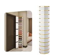 Zapatero giratorio para espacios pequeños, estante de almacenamiento vertical de 360°, estante de almacenamiento de metal para entrada, pasillo, armario, soporte alto y redondo para zapatos (43 cm,