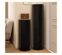 Zapatero giratorio redondo alto, plato giratorio Lazy Susan en zapatero para armario, zapatero redondo vertical giratorio 360, almacenamiento simple y moderno para la entrada (color: 13.8 in, negro, t