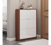 Zapatero independiente con 3 cajones abatibles, organizador de zapatos delgado que ahorra espacio para entrada, pasillo, vestíbulo, solución de almacenamiento oculto (114 x 120 x 24 cm)