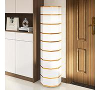 Zapatero independiente giratorio de 360° con puertas de adsorción, armario vertical redondo de metal para ahorrar espacio