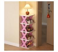 Zapatero independiente, no requiere instalación, diseño modular, 16 cm de espacio, ideal para entrada o pasillo, portátil y elegante en color rosa (tamaño M)