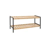 Zapatero moa vinthera 2 niveles con patas negro/natural 31x69x24,5 cm