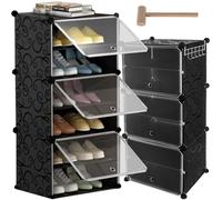 Zapatero Modular Ahorro de Espacio 6 Estantes 12 Pares Zapatos Plástico