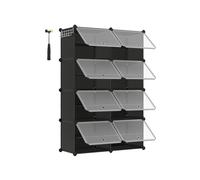 Zapatero Modular con 8 Compartimentos Negro