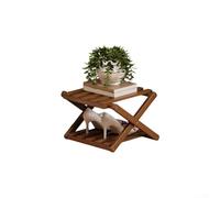 Zapatero modular de madera con componentes entrelazados para una rápida reconfiguración entre 2 y 9 niveles de almacenamiento (2 capas marrón)