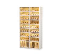 Zapatero Modular Plegable con Puerta Transparente, Armario para Zapatos. Organizador de Calzado Sin Instalación Resistente al Polvo. (9 Modulos Dobles-36 Pares)