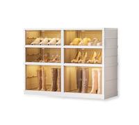 Zapatero Modular Plegable con Puerta Transparente, Armario para Zapatos. Organizador de Calzado Sin Instalación Resistente al Polvo. (3 Modulos Dobles-12 Pares)