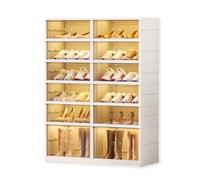 Zapatero Modular Plegable con Puerta Transparente, Armario para Zapatos. Organizador de Calzado Sin Instalación Resistente al Polvo. (6 Modulos Dobles-24 Pares)