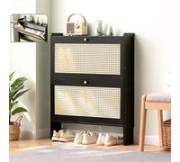 Zapatero móvil delgado, moderno zapatero que ahorra espacio para pasillo, organizador de zapatos de madera, elegante zapatero, soporte compacto para zapatos para entrada