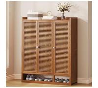 Zapatero, Mueble Zapatero De Bambú,Armario De Zapatos De 3 Puertas Independiente,Organizador Almacenamiento de Zapatos Multiuso，para Pasillo, Sala De Estar, Dormitorio 88x32x110cm