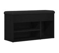 Zapatero Negro 80 x 30 x 45 cm Madera Mecanizada | Banco de almacenamiento para el pasillo, diseño elegante, compartimento de almacenamiento grande, duradero, fácil de limpiar