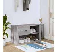Zapatero organizador con aspecto de roble marrón de 100x35x45cm, armario de almacenamiento de madera para recibidor con banco, mueble de pasillo que ahorra espacio para la decoración del hogar.