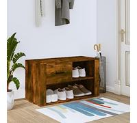 Zapatero organizador con aspecto de roble marrón de 100x35x45cm, armario de almacenamiento de madera para recibidor con banco, mueble de pasillo que ahorra espacio para la decoración del hogar.