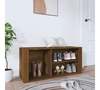 Zapatero organizador con aspecto de roble marrón de 100x35x45cm, armario de almacenamiento de madera para recibidor con banco, mueble de pasillo que ahorra espacio para la decoración del hogar.