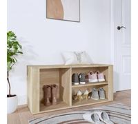 Zapatero organizador con aspecto de roble marrón de 100x35x45cm, armario de almacenamiento de madera para recibidor con banco, mueble de pasillo que ahorra espacio para la decoración del hogar.
