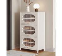 Zapatero organizador de 3 puertas con laminados extraíbles de acero al carbono, mueble de almacenamiento de zapatos para entrada, zapatero independiente para uso en interiores y exteriores
