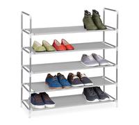 Zapatero organizador de calzado 5 estantes color gris zapatero grande ligero