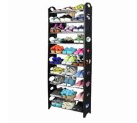 Zapatero Organizador para 30 de Zapatos Mueble Estantería de 10 Baldas Ajustables en Plástico y Acero Color Negro 1