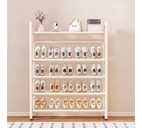 Zapatero, Organizador Zapatos, 3-6 Baldas, Zapatero Abierto Estrecho, 70x15x113 cm, 90x15x136 cm Marco de Metal, Estantes de Metal, para Pasillo, Dormitorio Shoe Rack(Cream,L50cm x W15cm x H136cm)