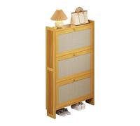 Zapatero para almacenamiento en la entrada, organizador de zapatos que ahorra espacio para espacios estrechos, elegante soporte para tenis y zapatos de cuero