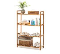 Zapatero para entrada, zapatero ajustable de madera, estante de zapatos de baño, almacenamiento de 3/4/5 niveles, moderno estante de zapatos de pie para ahorrar espacio (4 niveles)