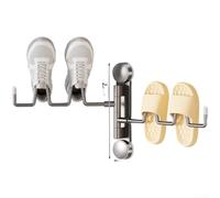 Zapatero plegable con ventosas y mecanismo giratorio para mejorar el flujo de aire, compatible para uso en interiores y exteriores (negro-A)