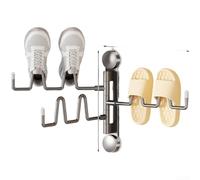 Zapatero plegable con ventosas y mecanismo giratorio para mejorar el flujo de aire, compatible para uso en interiores y exteriores (negro)