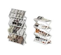 Zapatero plegable de 4 niveles para niños, zapatos verticales para niños, solución de almacenamiento plegable para puerta delantera, 36.2 pulgadas de altura, dos métodos de almacenamiento, diseño que