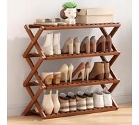 Zapatero plegable de bambú - Estante de zapatos para interiores y exteriores que ahorra espacio para entrada, dormitorio, balcón, baño, no necesita instalación, solución versátil de almacenamiento