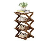 Zapatero plegable de bambú multifuncional, organizador de zapatos para el hogar, entrada, pasillo, balcón, dormitorio, ahorro de espacio, solución de almacenamiento de zapatos de pie