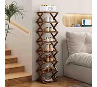 Zapatero plegable de bambú - Nizer que ahorra espacio para el hogar, pasillo, balcón, perfecto para espacios pequeños, diseño elegante, solución ecológica y ligera